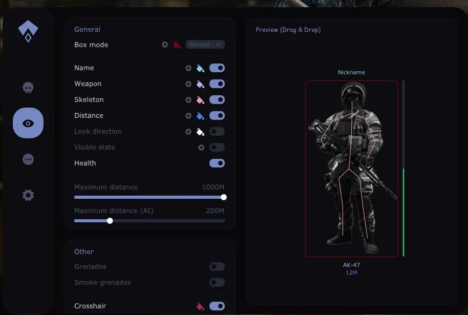 Tarkov cheats features: aimbot, bots, ESP wallhack and more — Escape from Tarkov cheat gameplay screenshot